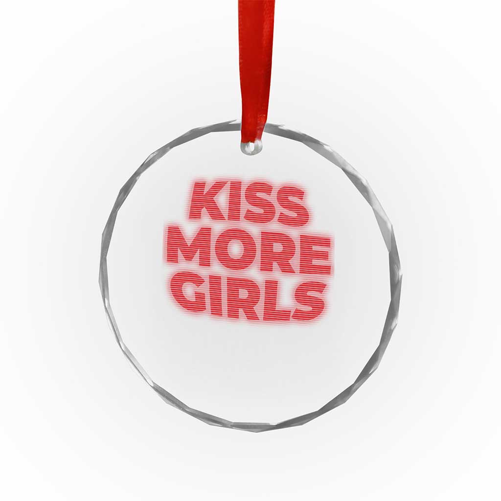 Lesbian Crystal Glass Ornament Kiss More Girls Funny Pride Month TS10