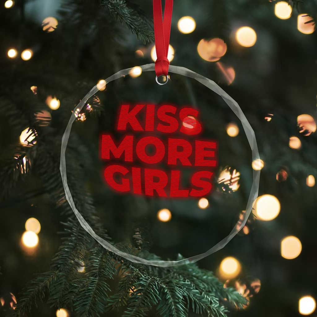 Lesbian Crystal Glass Ornament Kiss More Girls Funny Pride Month TS10