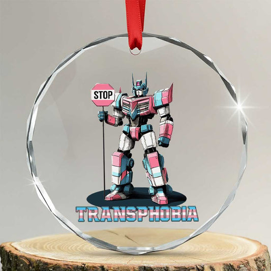 LGBTQ Trans Crystal Glass Ornament Stop Transphobia Trans Rights Social Justice TS10
