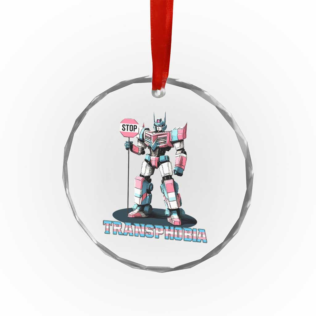LGBTQ Trans Crystal Glass Ornament Stop Transphobia Trans Rights Social Justice TS10