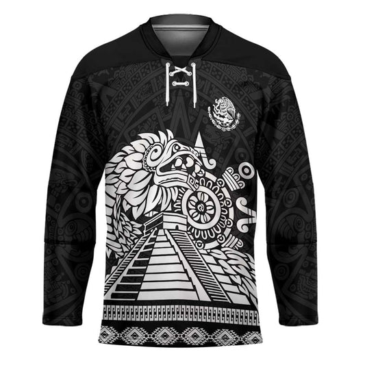 Mexican Aztec Pyramid Hockey Jersey Aztec Pattern LT01