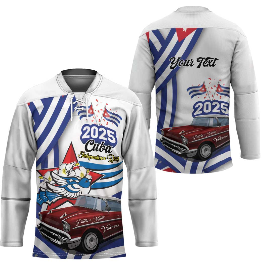 Personalized Cuba 2025 Independence Day Hockey Jersey The Beauty Of Classic Car LT01