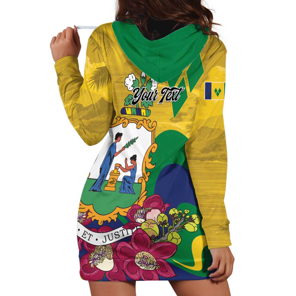 Personalized Saint Vincent and the Grenadines Hoodie Dress Cannonball Flower Tropical Style LT01