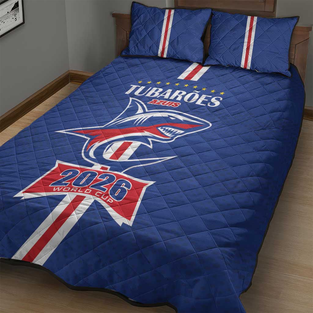 Cape Verde 2026 Football Quilt Bed Set Blue Sharks WC Debut LT01