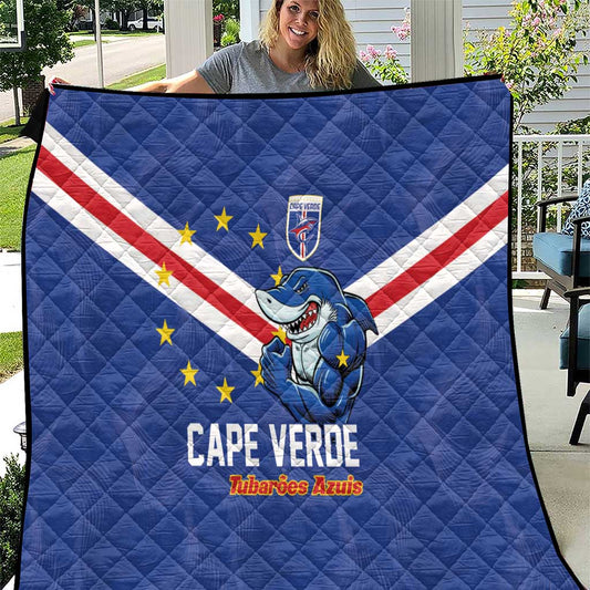 Cape Verde Football Quilt Tubaroes Azuis Make History LT01