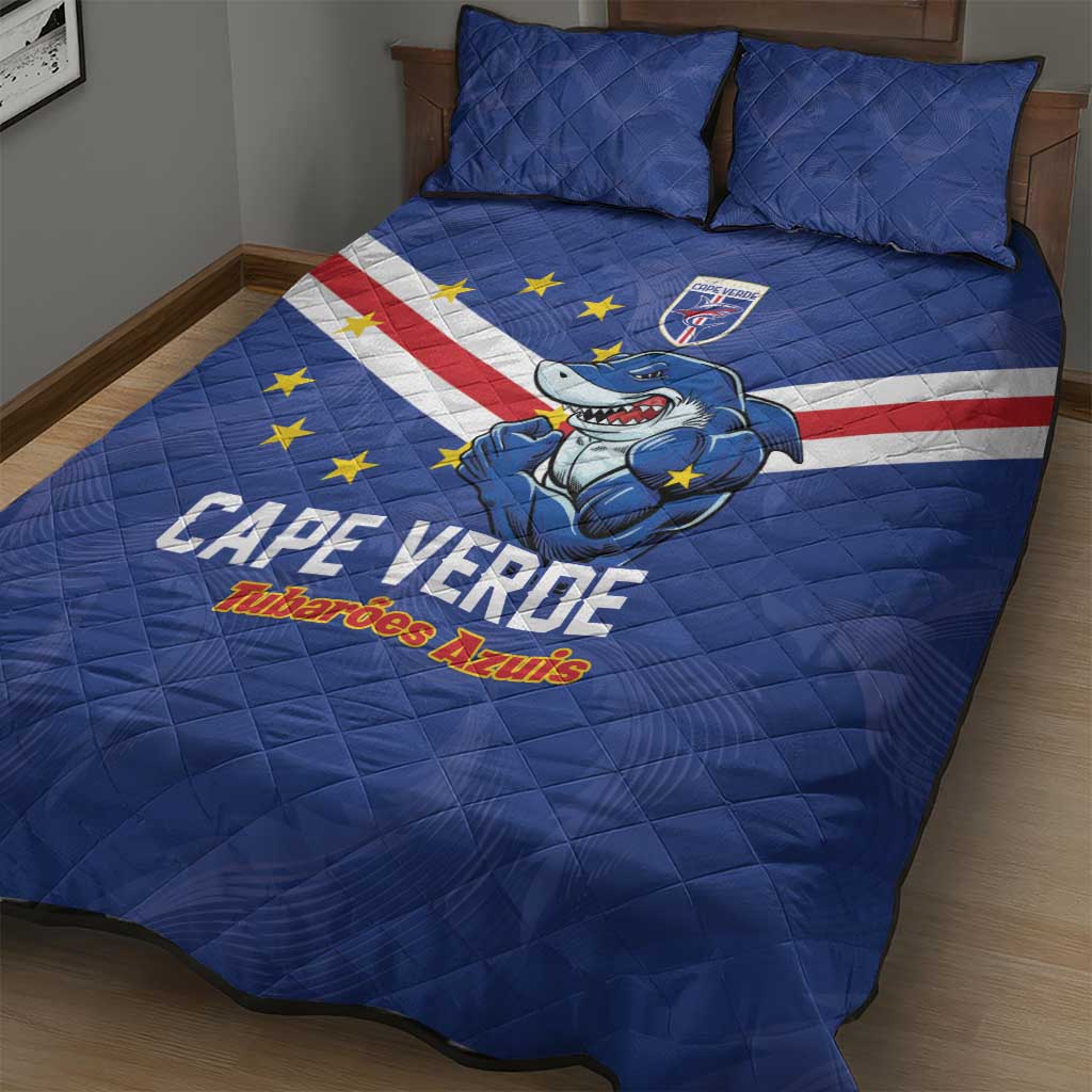 Cape Verde Football Quilt Bed Set Tubaroes Azuis Make History LT01