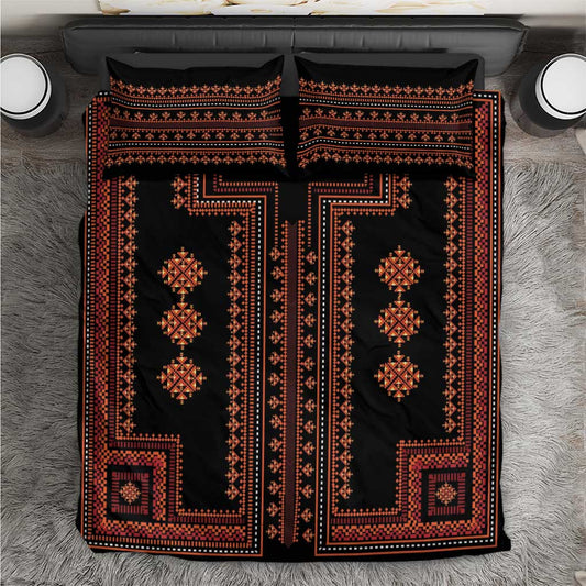 Bulgaria Traditional Pattern Red Bedding Set Balkan Culture LT01
