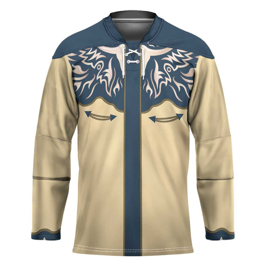 Vintage Western Yoke Shirt Ornament Style Hockey Jersey LT03