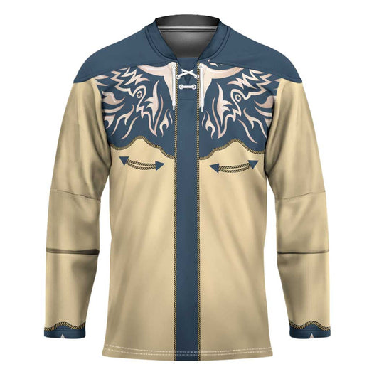 Vintage Western Yoke Shirt Ornament Style Hockey Jersey LT03