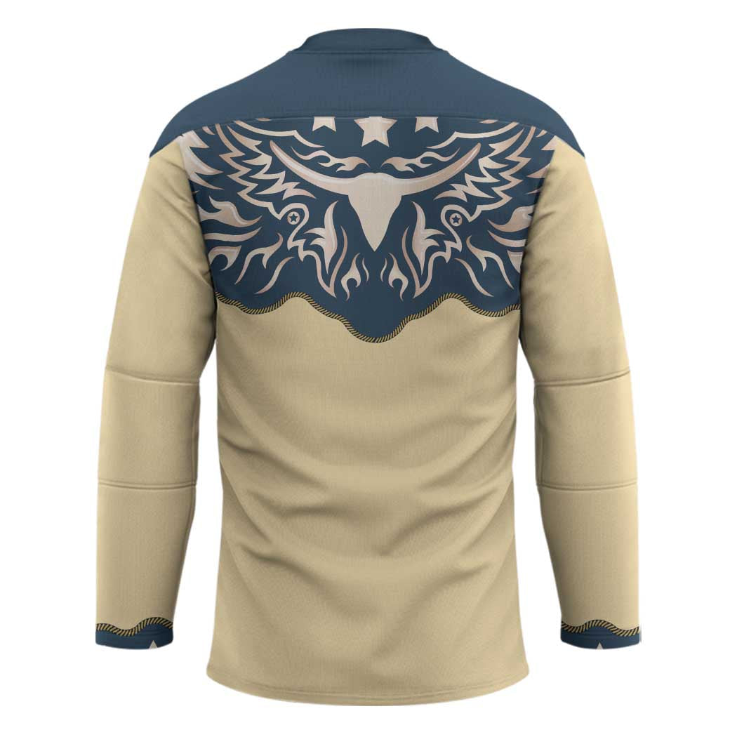 Vintage Western Yoke Shirt Ornament Style Hockey Jersey LT03