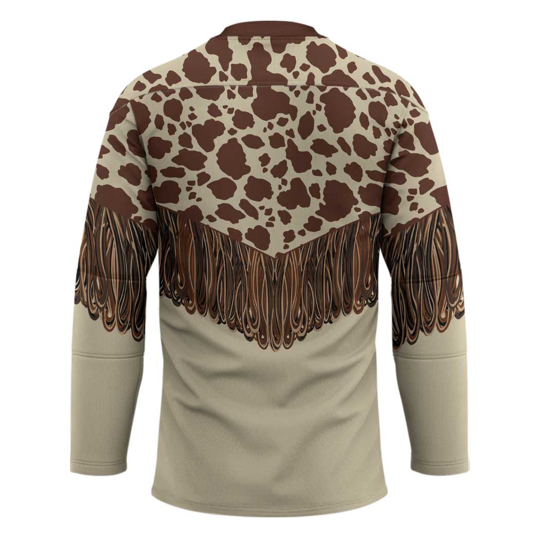 Vintage Western Cow Yoke Shirt Fringe Style Hockey Jersey LT03