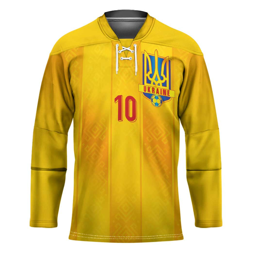 Custom Ukraine National Football Hockey Jersey Vyshyvanka Inspired Geometry LT03