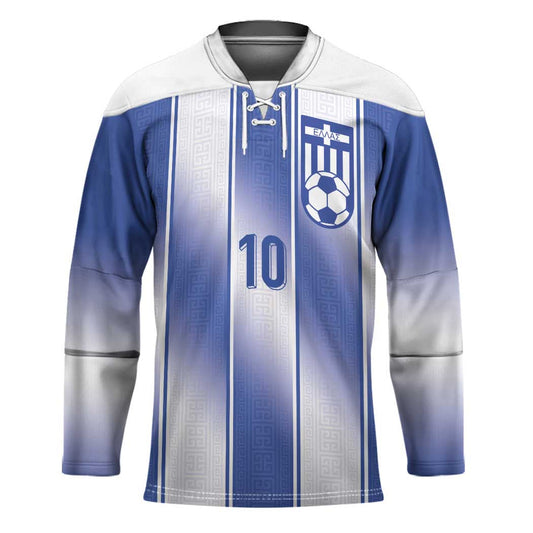 Custom Greece National Football Hockey Jersey Greek Key Inspired Geometry LT03