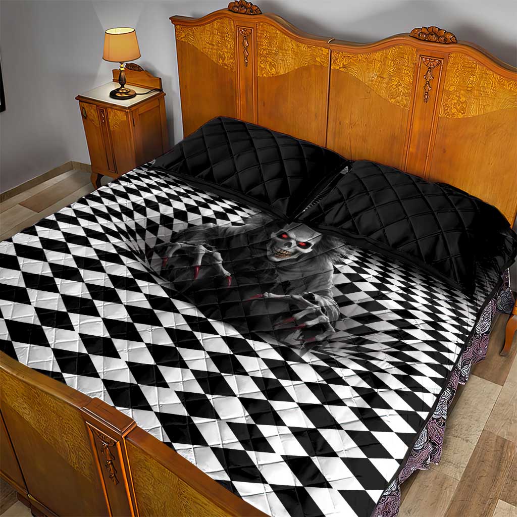 3D Illusion Horror Halloween Quilt Bed Set Creepy Evil Skull LT05