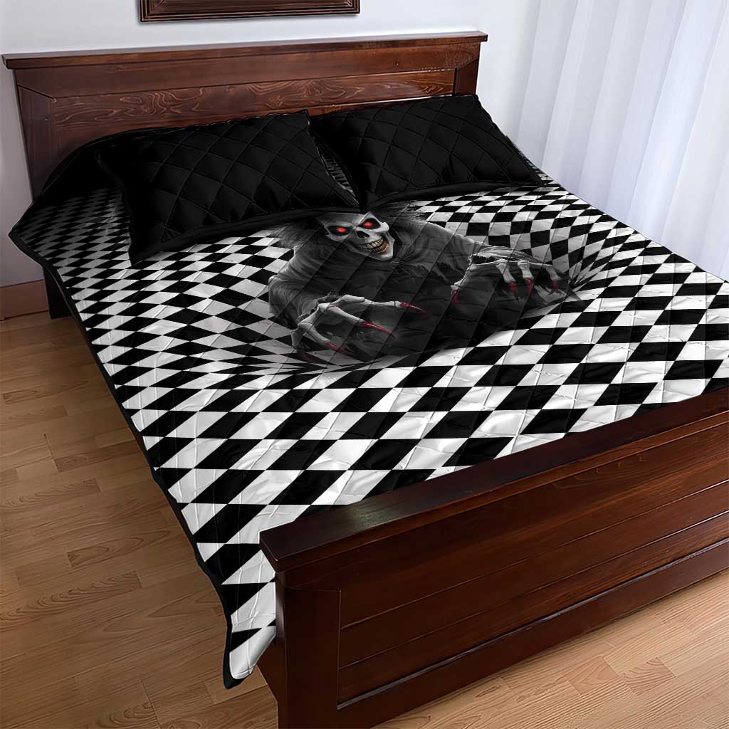 3D Illusion Horror Halloween Quilt Bed Set Creepy Evil Skull LT05