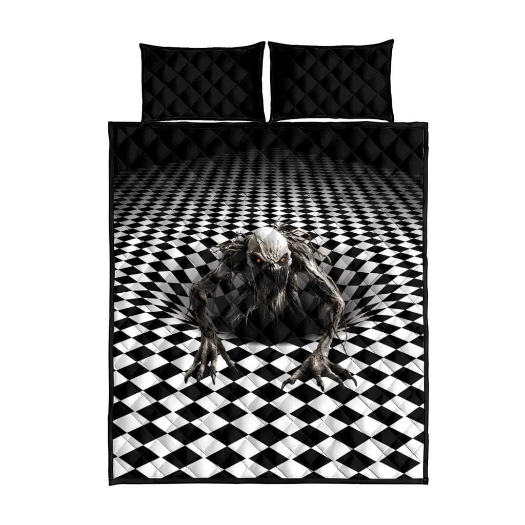 3D Illusion Halloween Quilt Bed Set Horror Monster LT05