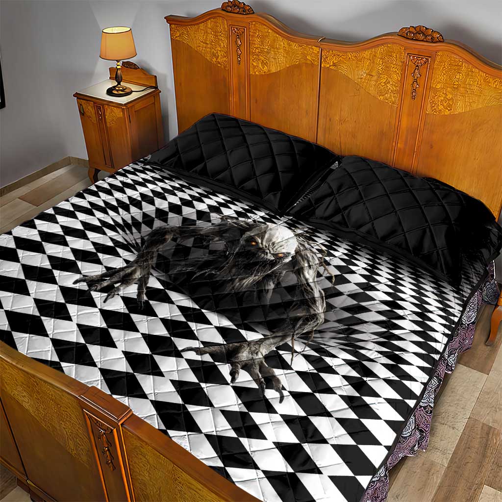 3D Illusion Halloween Quilt Bed Set Horror Monster LT05