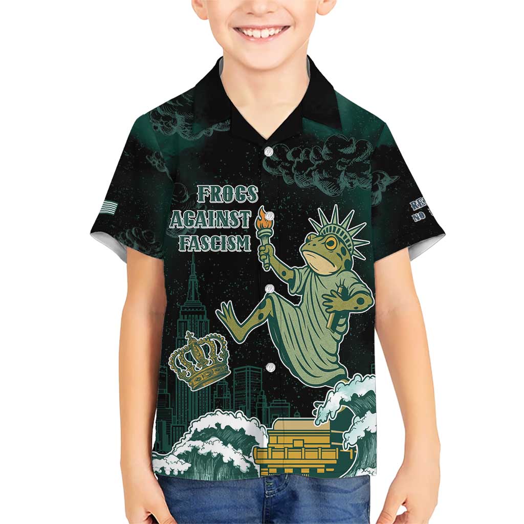 Frogs Against Fascism Hawaiian Shirt No Kings Funny Portland Frog Protest LT05