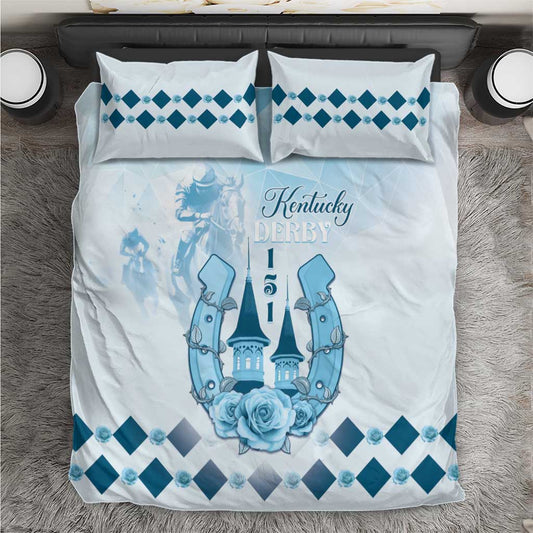 Kentucky Horse Racing Bedding Set 151st Anniversary Blue Version LT05