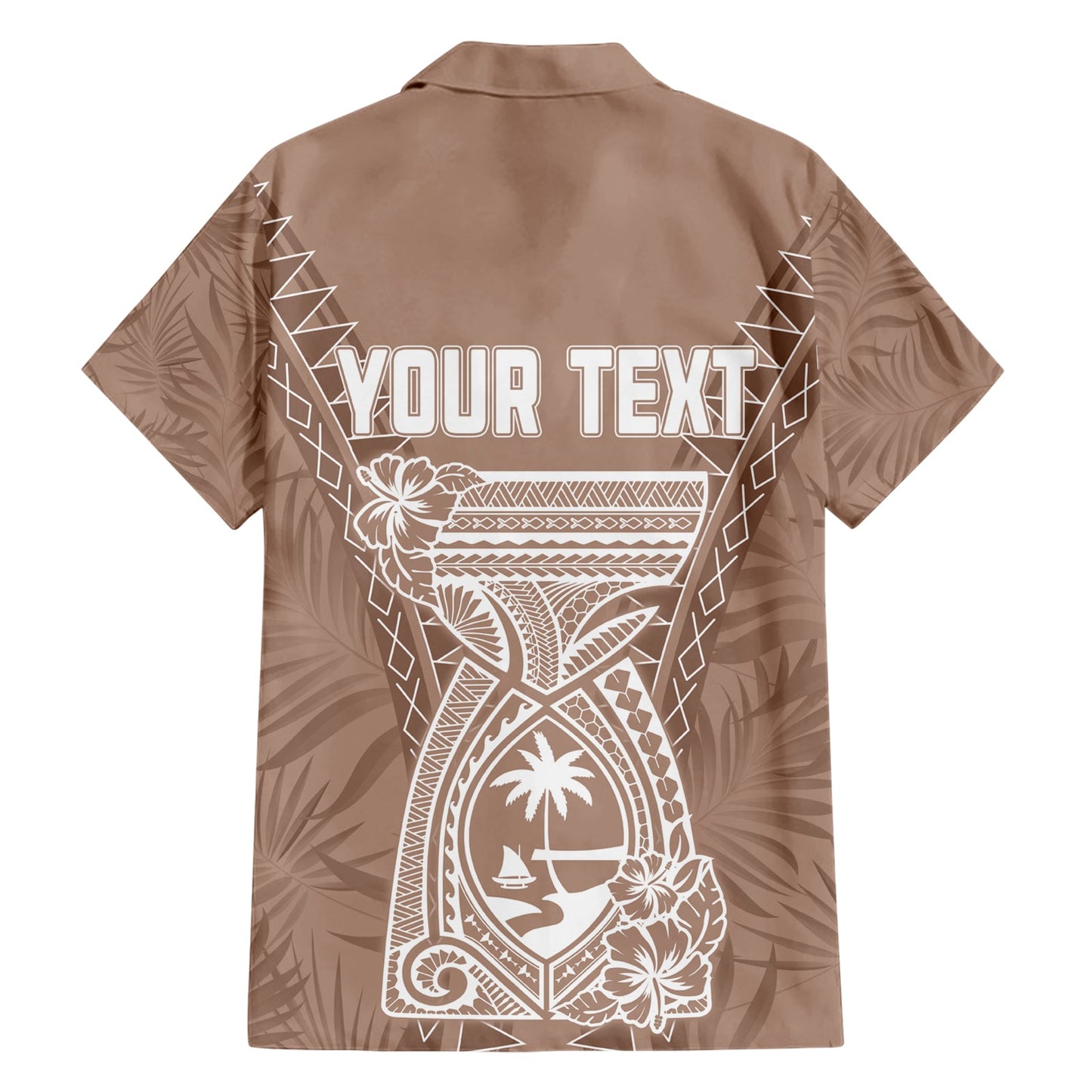 Personalised Guam Hawaiian Shirt Chamoro Latte Stone Mix Tropical - Brown LT7