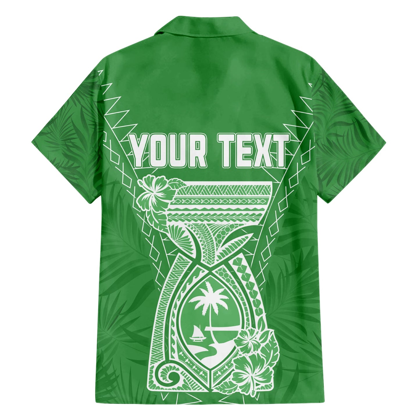 Personalised Guam Hawaiian Shirt Chamoro Latte Stone Mix Tropical - Green LT7