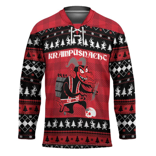 Merry Krampusnacht Personalized Hockey Jersey Austrian Bavaria Alpine Christmas Demons LT9