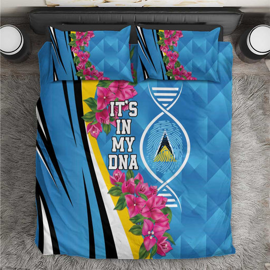 Saint Lucia Flag Pride It's in My DNA Bedding Set LT9