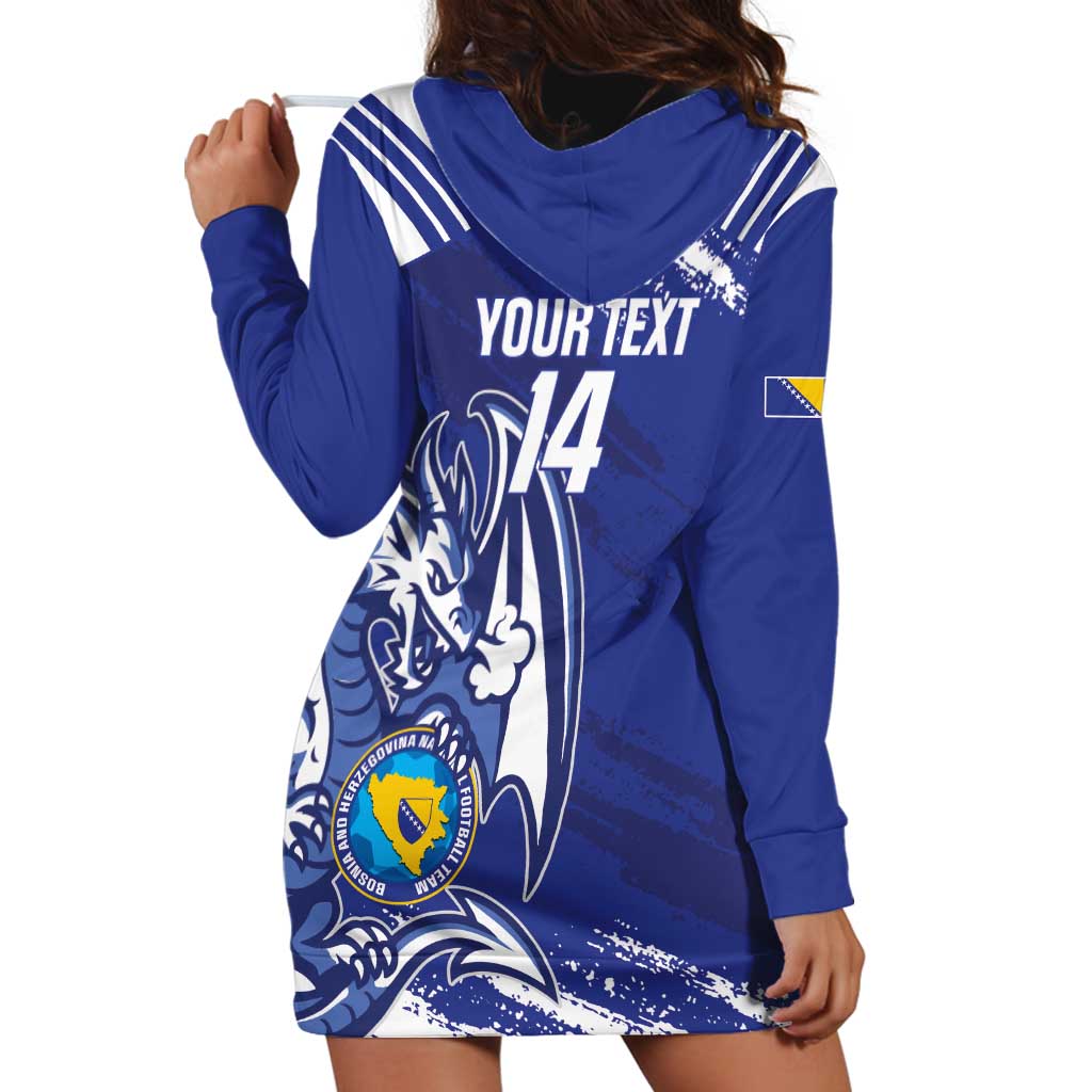 Bosnia and Herzegovina Football Custom Hoodie Dress Go Zmajevi Mi smo uz vas Blue Version LT14