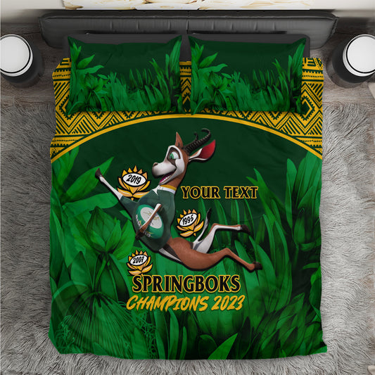 Custom South Africa Rugby Bedding Set Go Bokke World Cup Champions History LT14