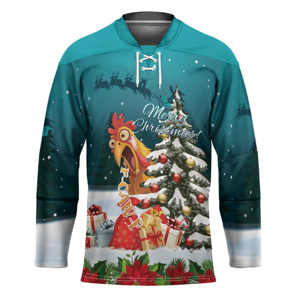 F Caw F Chicken Hockey Jersey Funny Christmas LT15
