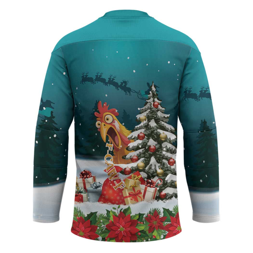F Caw F Chicken Hockey Jersey Funny Christmas LT15
