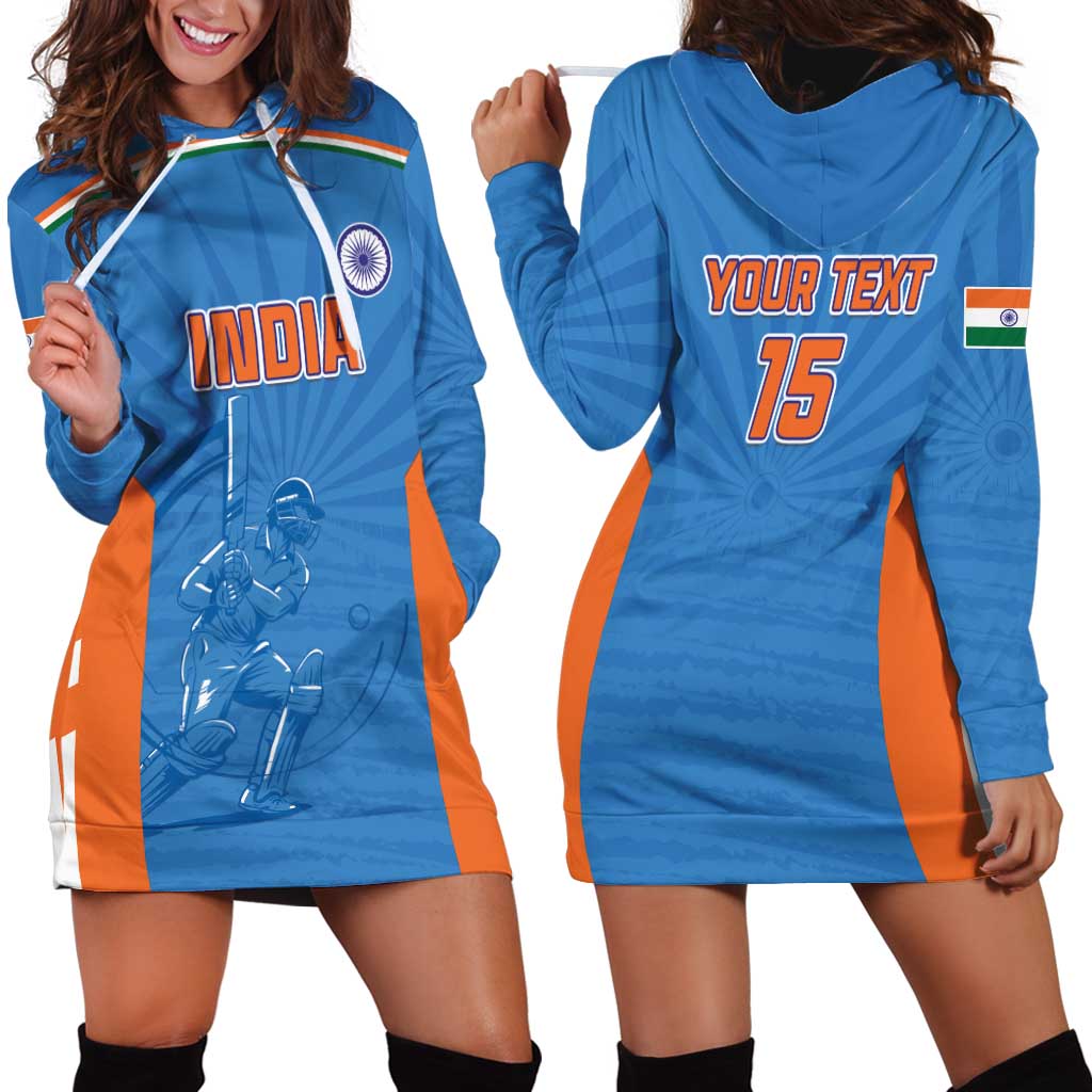 Custom India Cricket Hoodie Dress Go Champions LT15