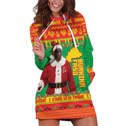 Burkina Faso Christmas Hoodie Dress I Stand With Traore LT15