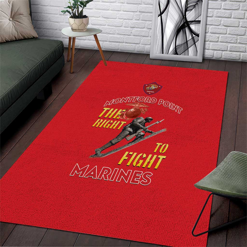 Montford Point Marines Area Rug The Right To Fight - Red LT15