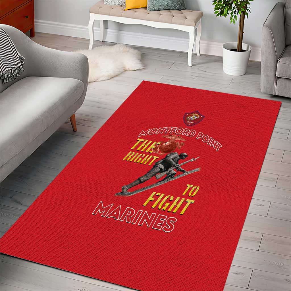 Montford Point Marines Area Rug The Right To Fight - Red LT15