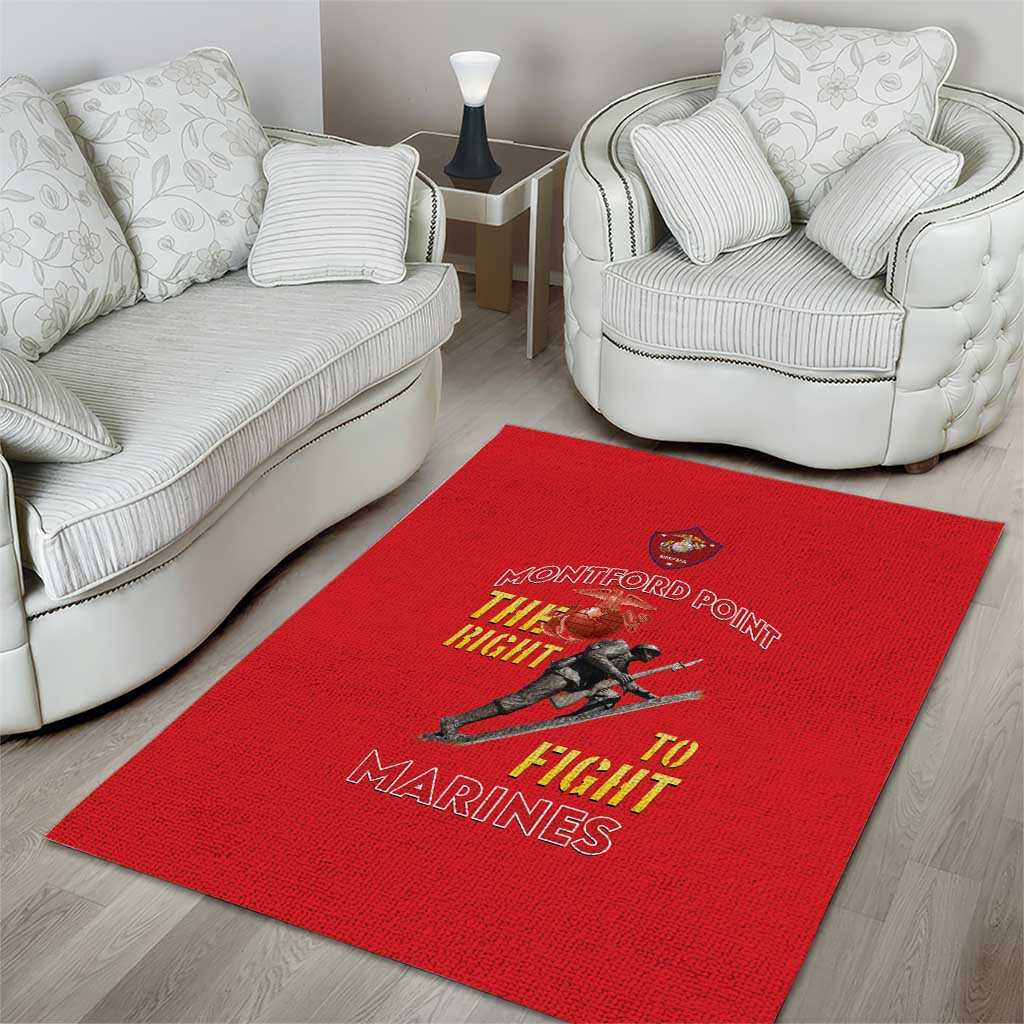 Montford Point Marines Area Rug The Right To Fight - Red LT15