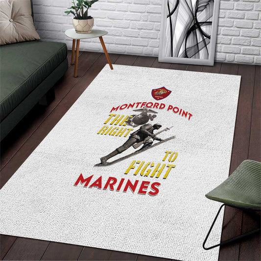 Montford Point Marines Area Rug The Right To Fight - White LT15