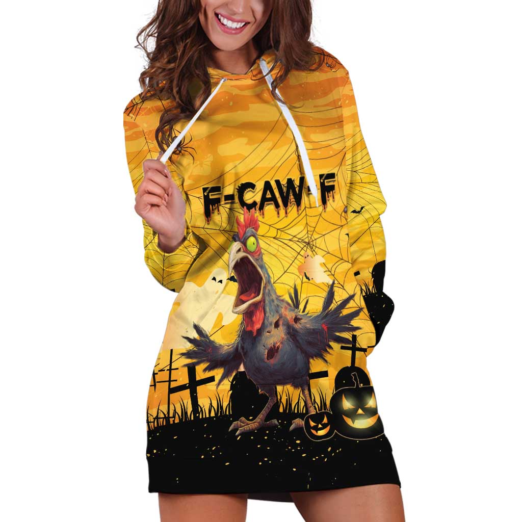 Personalized Funny Halloween Zombie Chicken Hoodie Dress FCaw Scary Poultry LT15