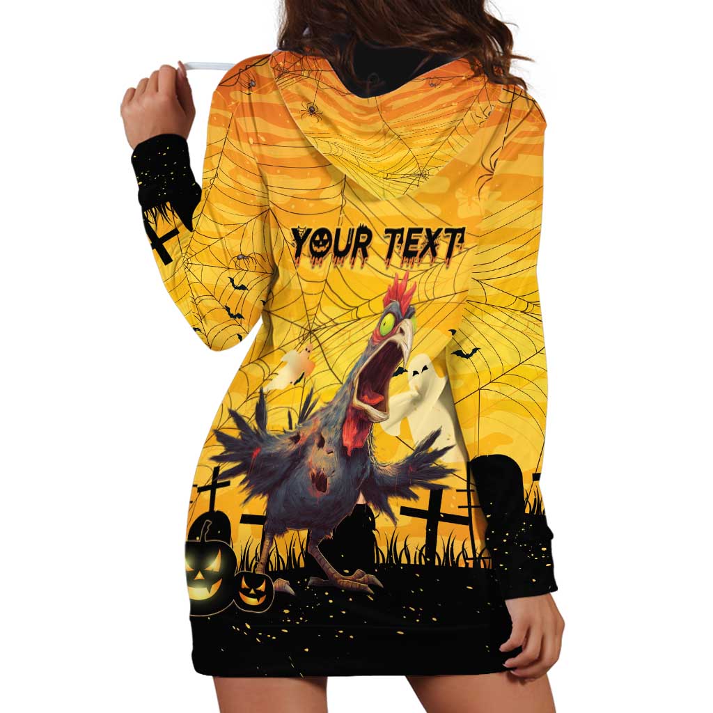 Personalized Funny Halloween Zombie Chicken Hoodie Dress FCaw Scary Poultry LT15