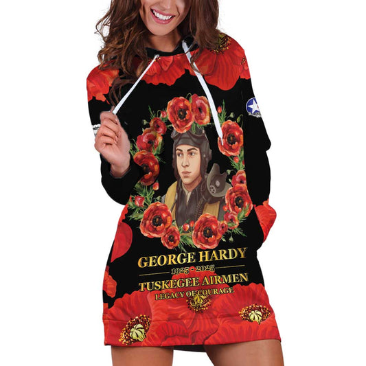 George Hardy Tuskegee Memorial Hoodie Dress Red Tail Pilots Legacy of Courage LT15