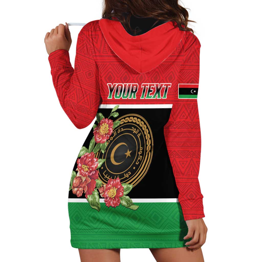 Personalized Libya Independence Day Hoodie Dress Pomegranate Blossom With Libyan Seal LT15