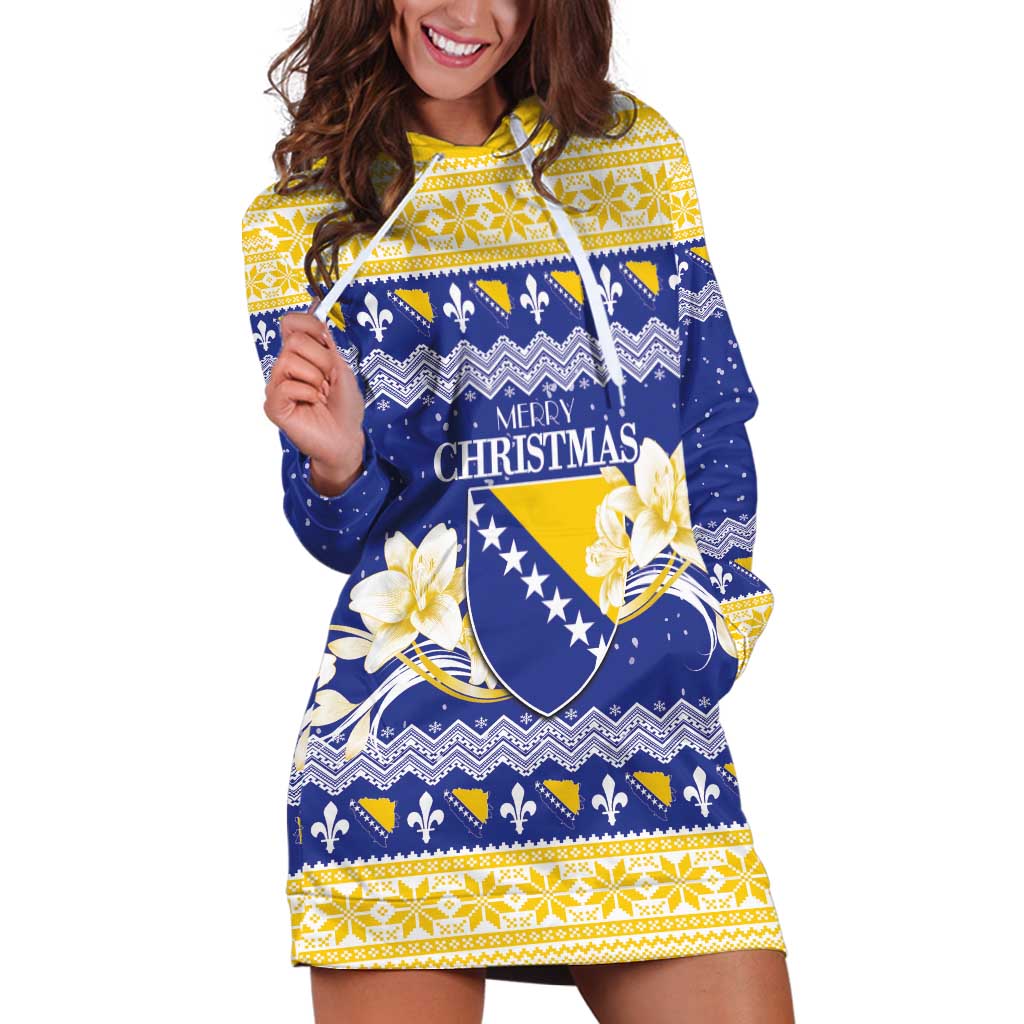 Personalized Bosnia and Herzegovina Christmas Hoodie Dress Coat Of Arms Srecan Bozic LT18