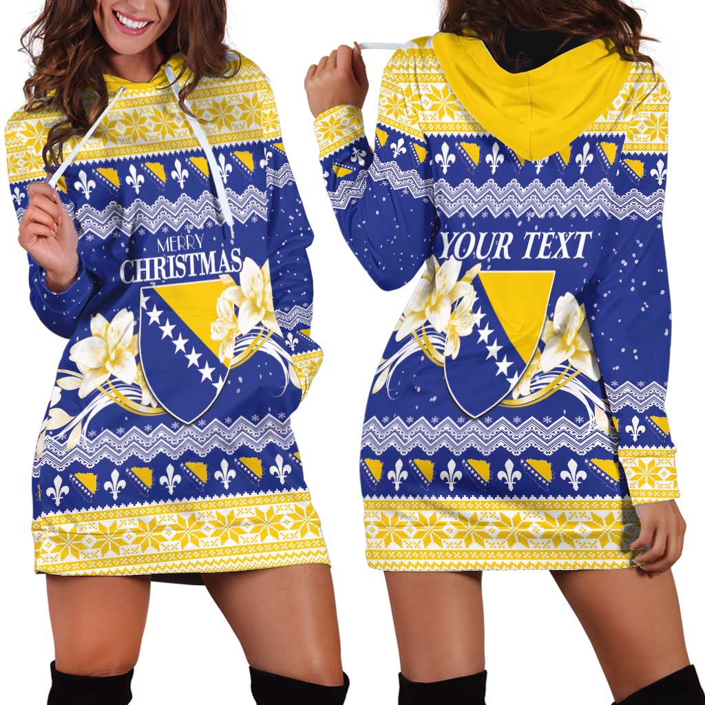 Personalized Bosnia and Herzegovina Christmas Hoodie Dress Coat Of Arms Srecan Bozic LT18