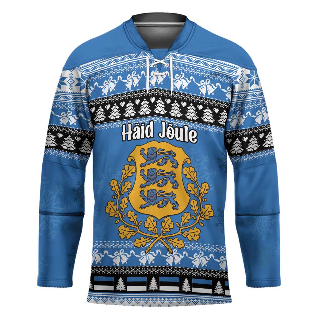 Estonia Christmas Hockey Jersey Coat Of Arms Haid Joule LT18