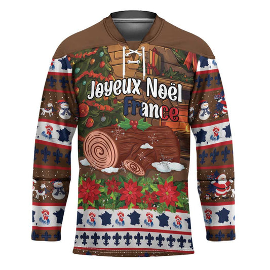 France Christmas Hockey Jersey Buche De Noel LT18