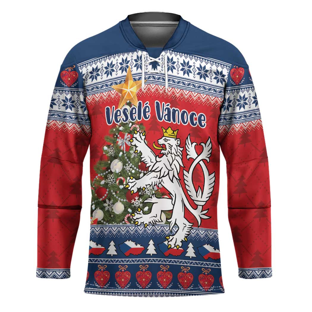 Czech Republic Christmas Personalized Hockey Jersey Vesele Vanoce LT18