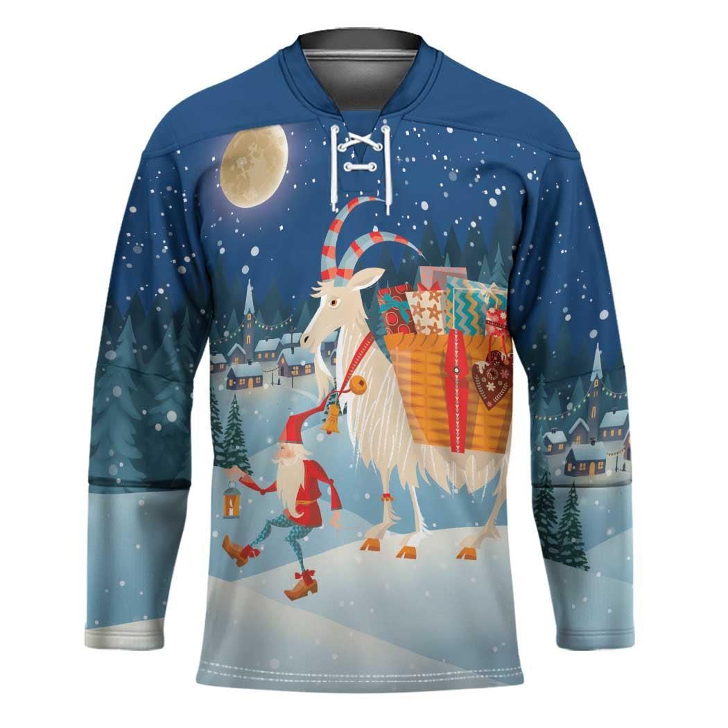 Sweden christmas Hockey Jersey Scandinavian Tomte and Yule Goat Christmas LT18