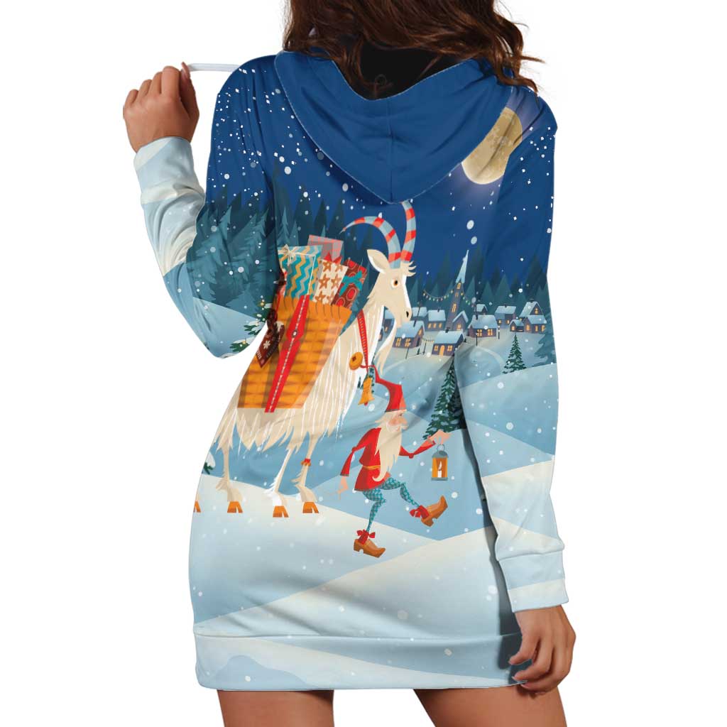 Sweden christmas Hoodie Dress Scandinavian Tomte and Yule Goat Christmas LT18