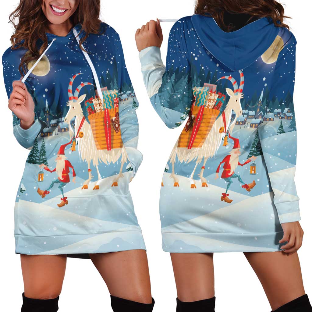 Sweden christmas Hoodie Dress Scandinavian Tomte and Yule Goat Christmas LT18