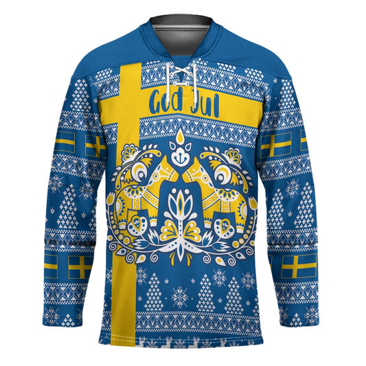 Sweden Christmas Personalized Hockey Jersey Dala Horse God Jul LT18